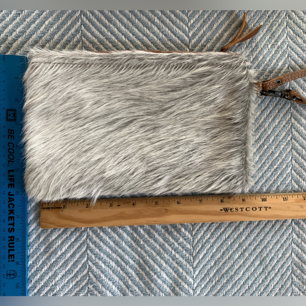 Myra cowhide clutch/wristlet